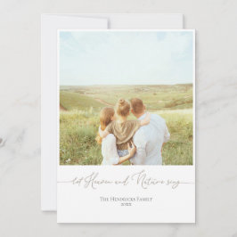 ニュートラルクリスマスホリデーカーカスタムドのファミリーフォト シーズンカード