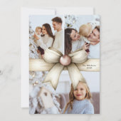 ニュートラルクリスマスボウフォトコラージュ シーズンカード (正面)