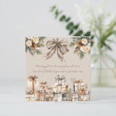 ニュートラルクリスマス妊娠詩ブラウンボウ シーズンカード (スタンド正面)