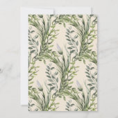 ニュートラルクリームアイボリーシックボタニカル誕生日ディナー 招待状 (裏面)