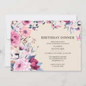 ニュートラルクリームフォーマルアイボリーエイジ誕生日ディナー 招待状 (正面)