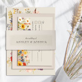 ニュートラルクリームベージュシンプルミニマル結婚ズ 招待状ベリーバンド