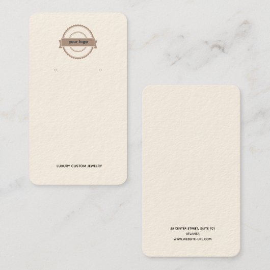 ニュートラルクリームロゴイヤリングディスプレイ名刺 名刺 (正面/裏面)