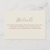 ニュートラルクリーム ウェディング詳細カード エンクロージャーカード (正面)