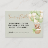 ニュートラルグリーンテディベアOhベビーおむつラッフル エンクロージャーカード (正面)