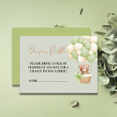 ニュートラルグリーンテディベアOhベビーおむつラッフル エンクロージャーカード