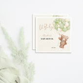 ニュートラルグリーンテディベアOhベビーバルーンベビー スタンダードカクテルナプキン