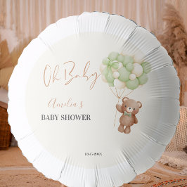 ニュートラルグリーンテディベアOhベビーバルーンベビー バルーン