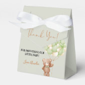 ニュートラルグリーンテディベアOhベビーバルーンベビー フェイバーボックス (正面サイド)