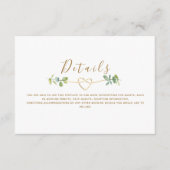 ニュートラルグリーンユーカリ結婚の詳細カード エンクロージャーカード (正面)