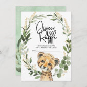 ニュートラルグリーンリョパードサファリベビーおむつラッフル エンクロージャーカード (正面/裏面)