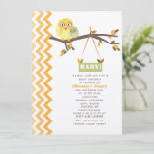 ニュートラルグリーン秋ベビーシャワーママ&ベビーフローズ 招待状 (スタンド正面)