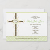 ニュートラルグリーン《キリスト教》洗礼式や命名式/バプティスマス招待状 招待状 (正面)