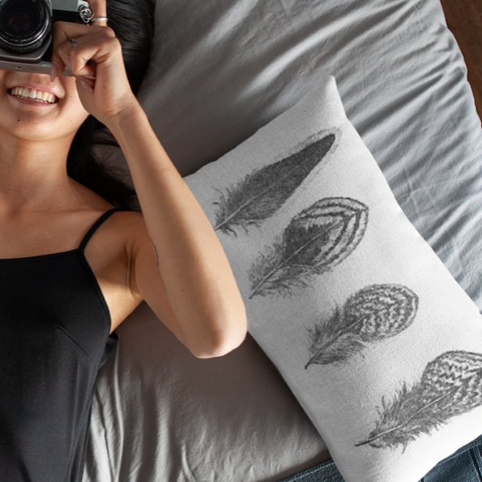 ニュートラルグレイトレンディーフェザー アクセントクッション