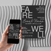 ニュートラルグレイモダン送別招待状 セーブザデート