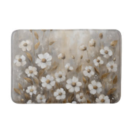 ニュートラルグレイ金ゴールドトープフローラ バスマット