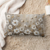 ニュートラルグレイ金ゴールドトープフローラ ランバークッション (ブランケット)