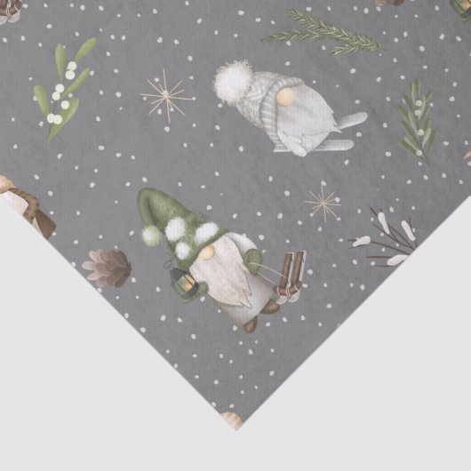 ニュートラルグレイ雪の森のクリスマス格言パターン 薄葉紙 (詳細)