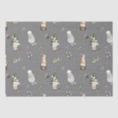 ニュートラルグレイ雪の森のクリスマス格言パターン 薄葉紙 (正面)