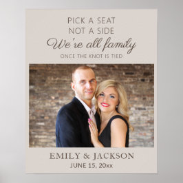 ニュートラルグレイ 席を選んで、側ではない ウェディングフォト ポスター