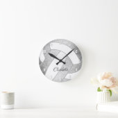 ニュートラルグレカスタムーバレーバレーボールの装飾 ラウンド壁時計 (ホーム)