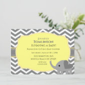 ニュートラルグレーアンドイエローベビーシャワー招待状 招待状 (スタンド正面)