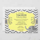 ニュートラルグレーアンドイエローベビーシャワー招待状 招待状 (正面)