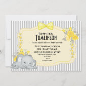 ニュートラルグレーイエローフローラベビーシャワー招待状 招待状 (正面)