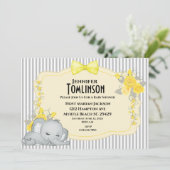 ニュートラルグレーイエローフローラベビーシャワー招待状 招待状 (スタンド正面)