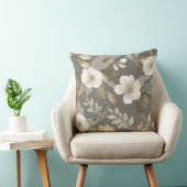 ニュートラルグレーベージュクリームファームハモダンウスフローラ クッション (椅子)