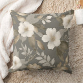 ニュートラルグレーベージュクリームファームハモダンウスフローラ クッション (ブランケット)