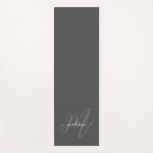 ニュートラルグレーボーホスクリプトモノグラムと名前 ヨガマット (正面)