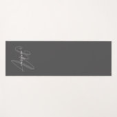 ニュートラルグレーボーホスクリプトモノグラムと名前 ヨガマット (正面(横))