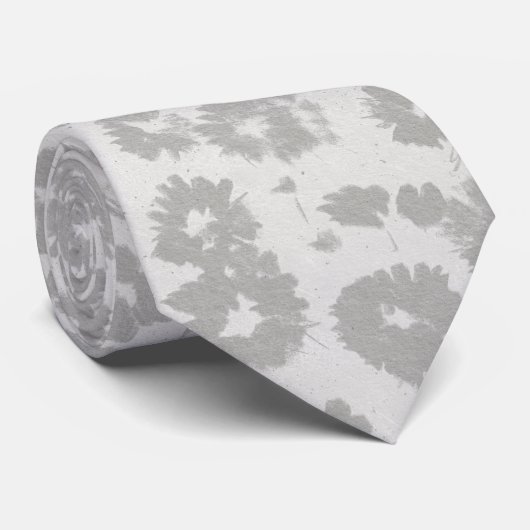 ニュートラルグレー抽象芸術フローラタイモダンの花 ネクタイ (ロール)
