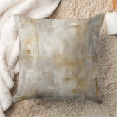 ニュートラルグレー金ゴールドプレイド クッション (ブランケット)