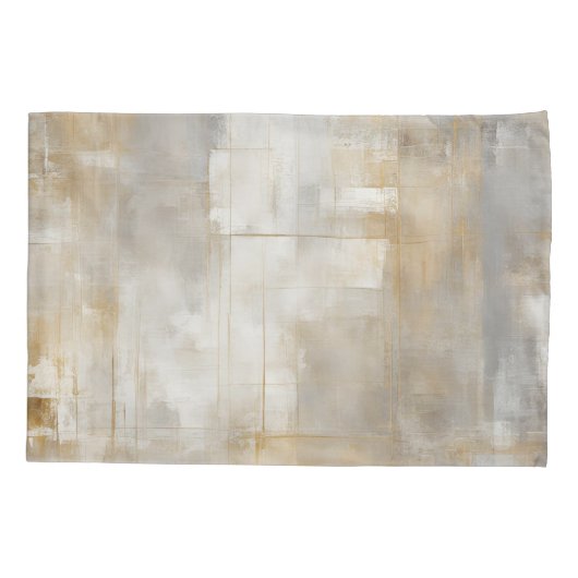 ニュートラルグレー金ゴールドプレイド 枕カバー (裏面-左)