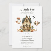 ニュートラルコテージコアハロウィーンベビーシャワー 招待状 (正面)