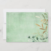 ニュートラルサファリアニマルズグリーンリー金ゴールドベビーシャワー 招待状 (裏面)