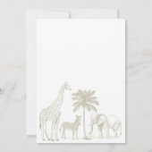 ニュートラルサファリオーボーイベビーシャワー招待状 招待状 (裏面)