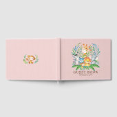 ニュートラルサファリジャングルガールズベビーシャワーゲストブック ゲストブック (全面)