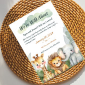 ニュートラルサファリベビーシャワー招待状 招待状