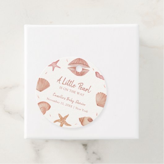 ニュートラルサマー海シーシェルパールベビーシャワー フェイバータグ (インサイチュ)