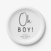 ニュートラルシンプルオモダンー男の子！赤ちゃんシャワー ペーパープレート (正面)
