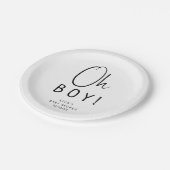 ニュートラルシンプルオモダンー男の子！赤ちゃんシャワー ペーパープレート (アングル)