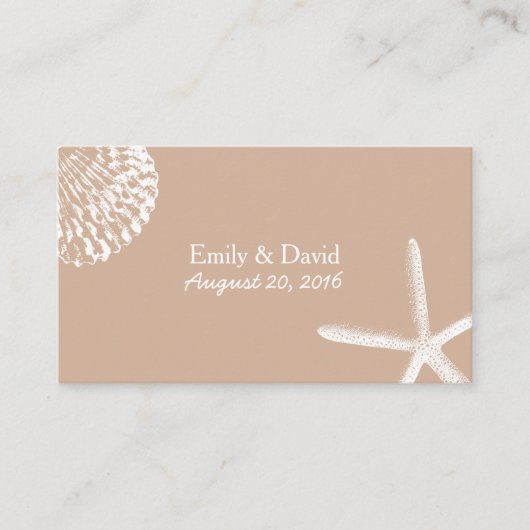 ニュートラルシーシェルビーチ結婚式Webサイトの挿入 エンクロージャーカード (正面)