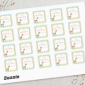 ニュートラルジェンダーキリンベビー蔵書票 スクエアシール