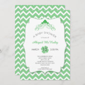 ニュートラルジェンダーセントパトリックズデイベビーシャワー 招待状 (正面/裏面)