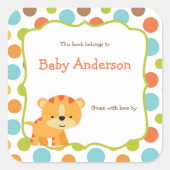 ニュートラルジェンダータイガーベビー蔵書票 スクエアシール (正面)