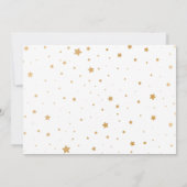 ニュートラルジェンダーベビースプリンクル-白金ゴールド星 招待状 (裏面)