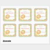 ニュートラルジェンダーライオンベビー蔵書票 スクエアシール (シート)